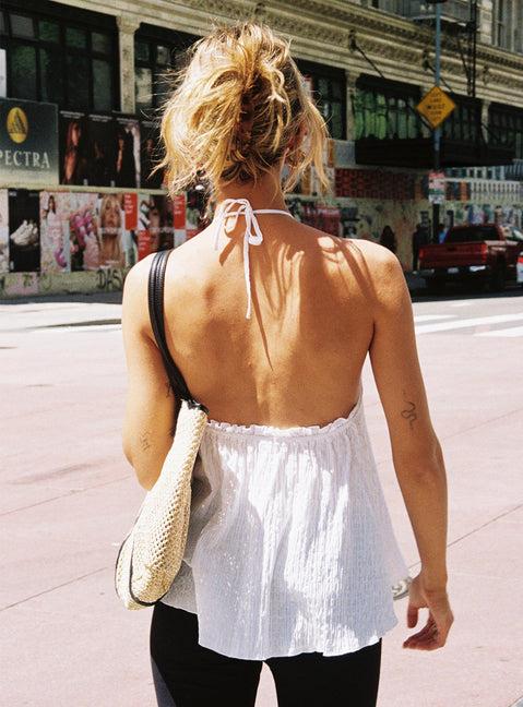 Flutter Halter Top White Product Image
