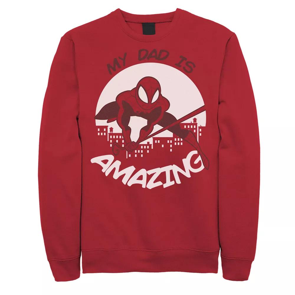 Men's Marvel Father's Day My Dad Is Amazing Spider-Man Action Pose Sweatshirt,  Product Image