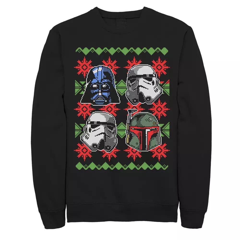 Men's Star Wars Bad Guy Helmets Ugly Christmas Fleece, Size: Large, Black Product Image