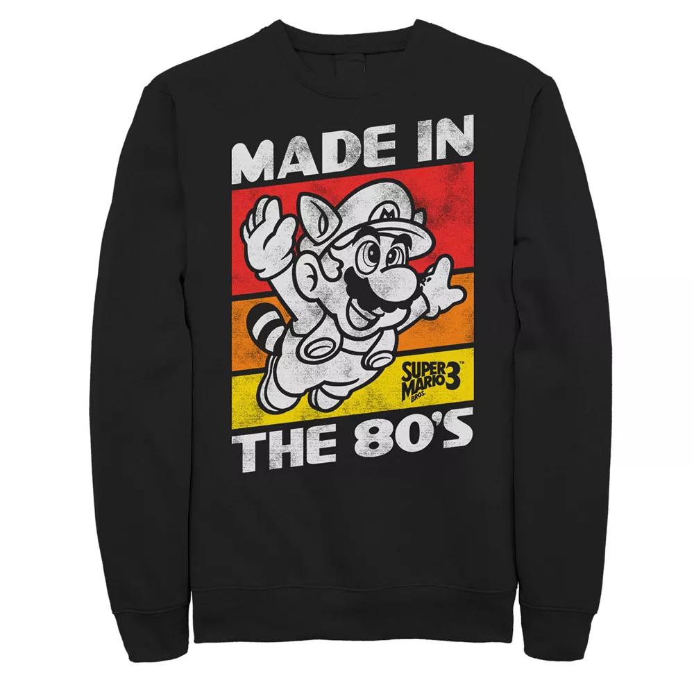 Big & Tall Nintendo Super Mario Bros 3 Made in the 80s Fleece Sweatshirt, Men's, Size: 4XL, Black Product Image