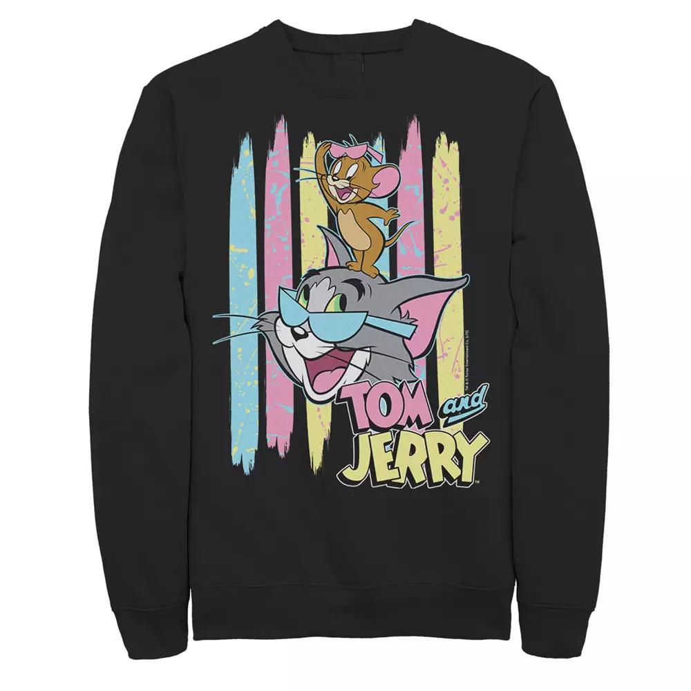 Men's Tom And Jerry 90's Theme Background Sweatshirt,  Product Image