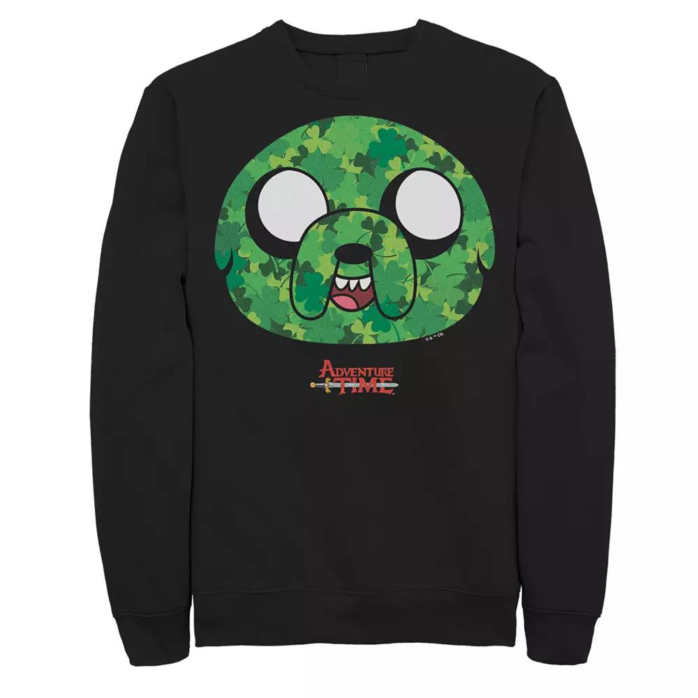 Men's Adventure Time Jake Shamrock St. Patrick's Day Sweatshirt,  Product Image