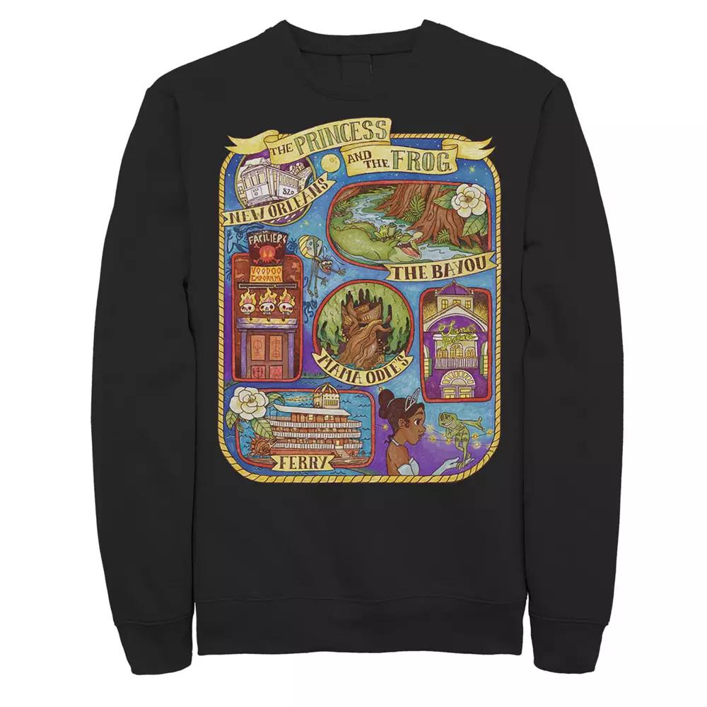 Men's Disney Princess And The Frog Group Shot Large Map Sweatshirt,  Product Image