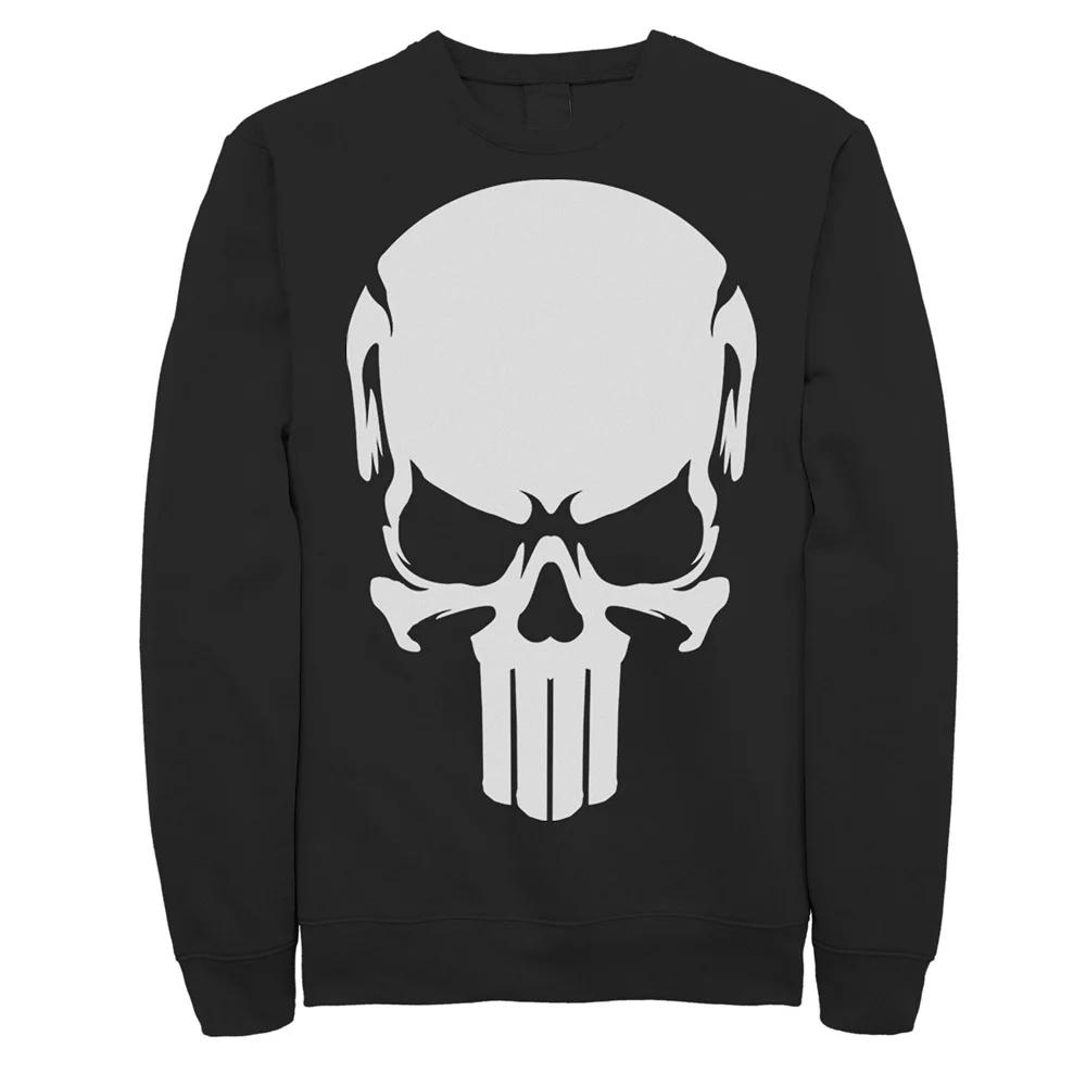 Men's Marvel Punisher All White Skull Logo Sweatshirt,  Product Image