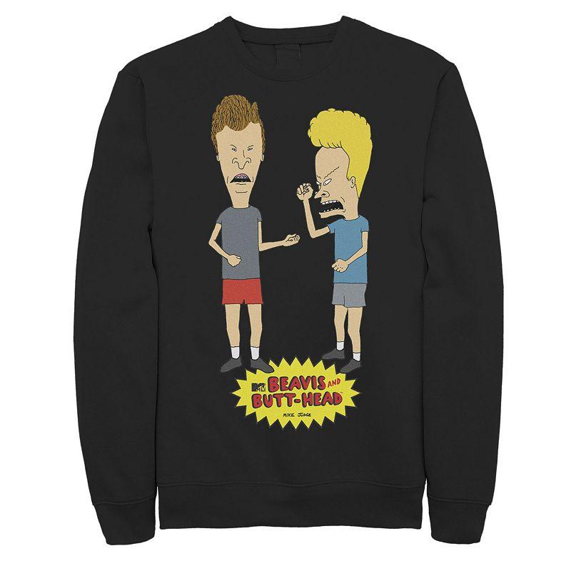 Men's Beavis And Butthead Breaking The Law Portrait Logo Sweatshirt,  Product Image
