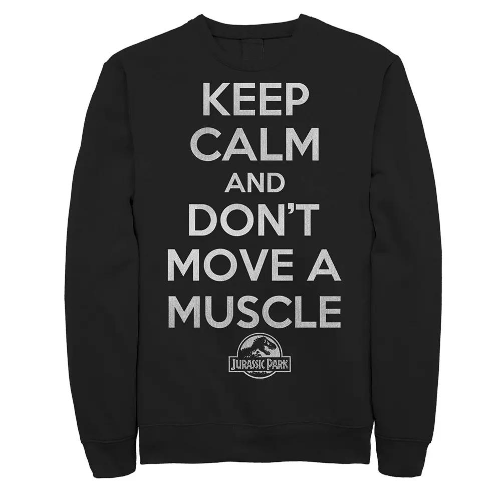 Men's Jurassic Park Keep Calm & Don't Move Graphic Fleece Pullover,  Product Image
