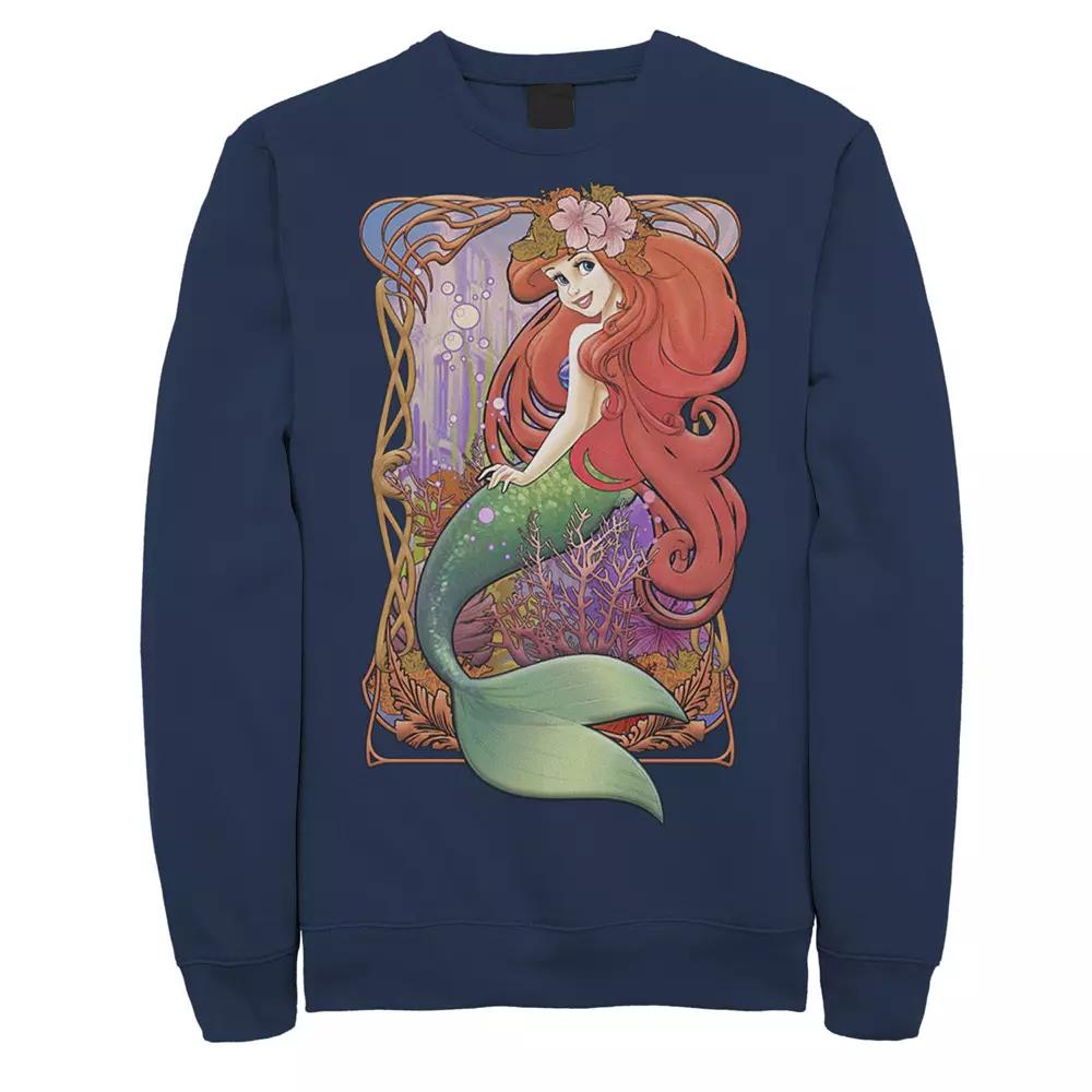 Disney's The Little Mermaid Men's Vintage Portrait Poster Sweatshirt, Size: XXL, Blue Product Image