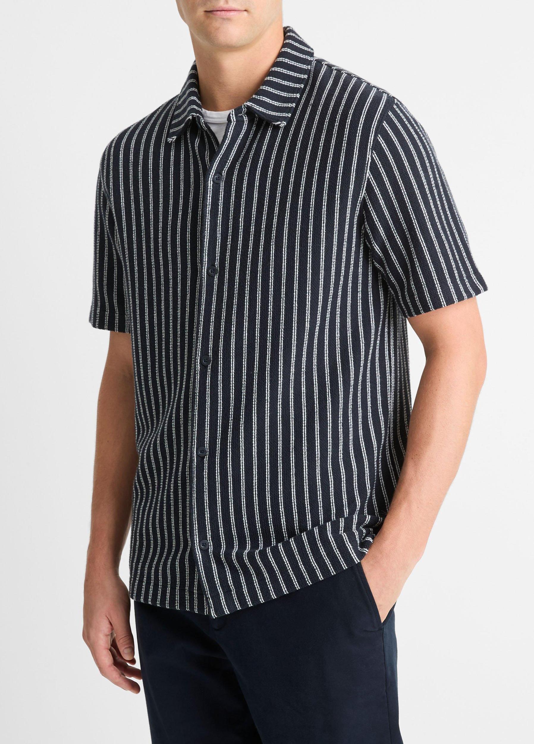 Striped Cotton-Blend Bouclé Shirt Product Image