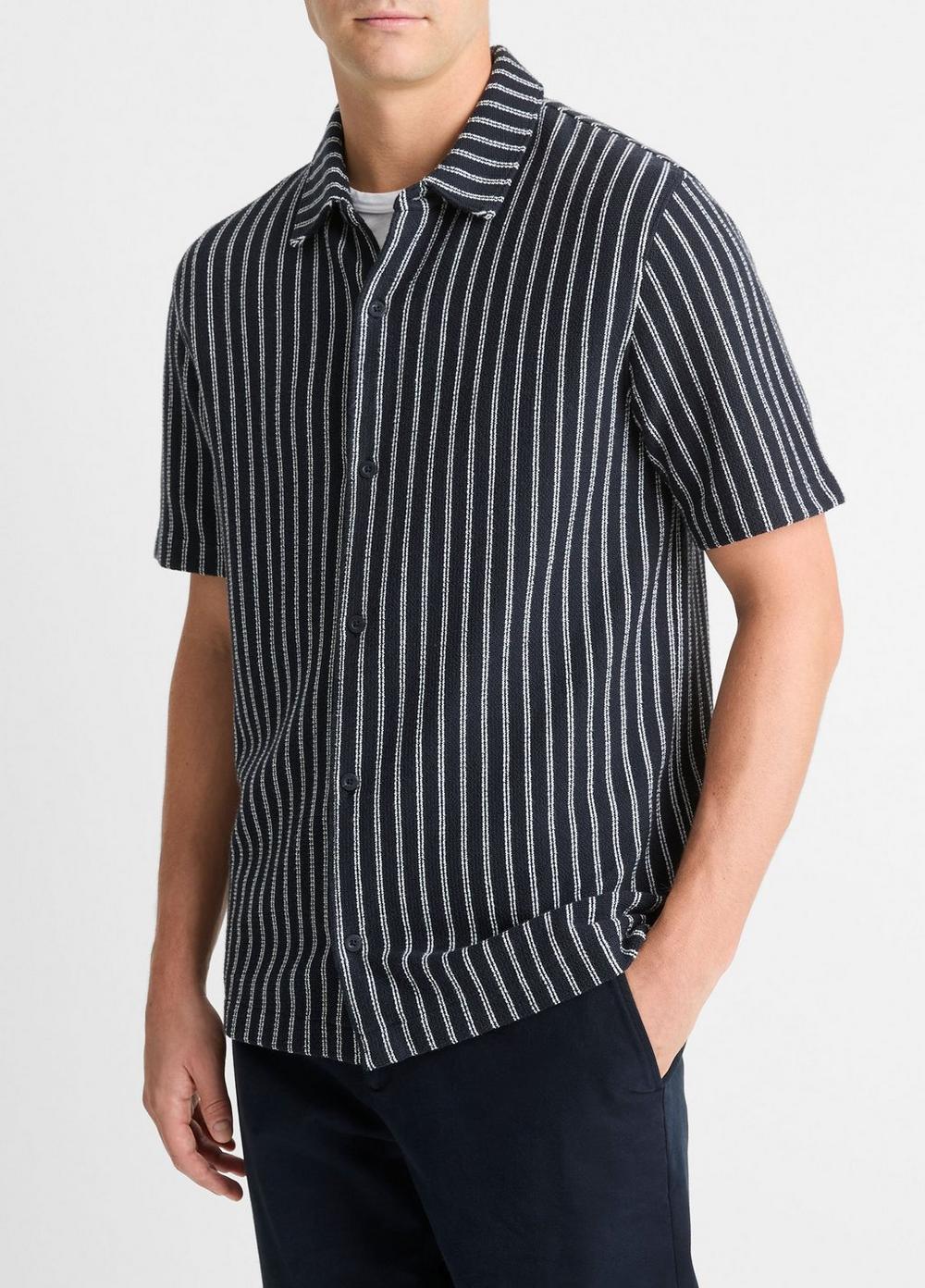 Striped Cotton-Blend Bouclé Shirt Product Image