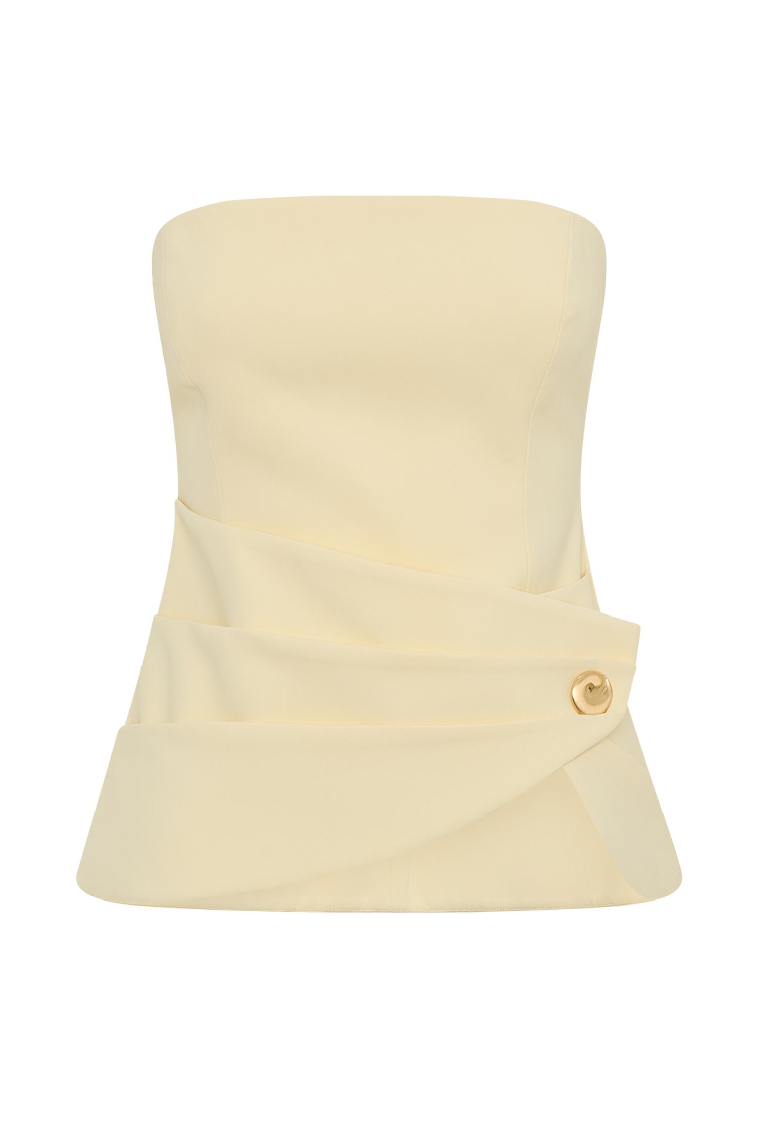Faith Strapless Suiting Top - Lemon Cream Product Image