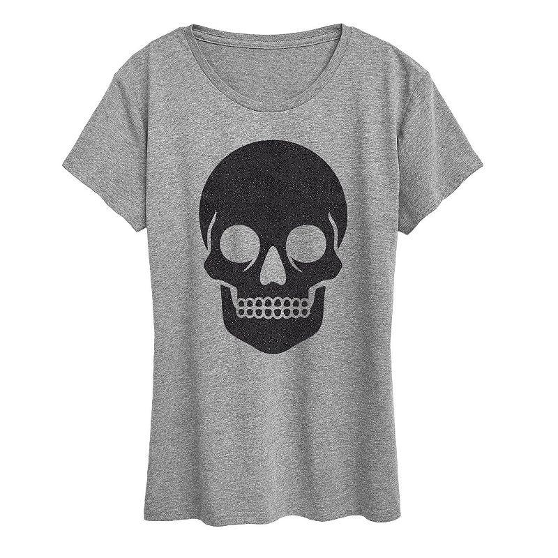 Women's Skull Sparkle Halloween Tee, Girl's,  Product Image