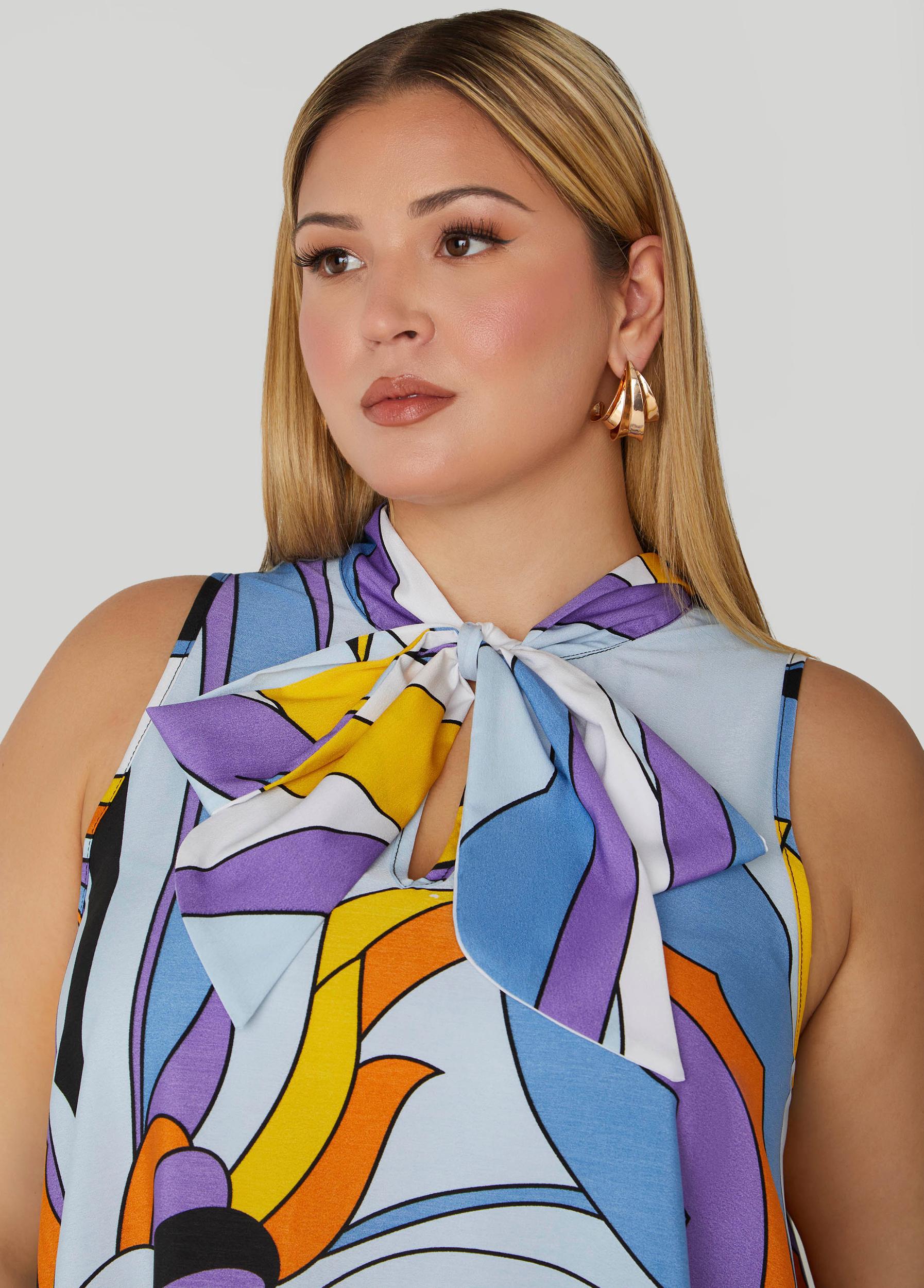 Scarf Print Swing Dress Product Image