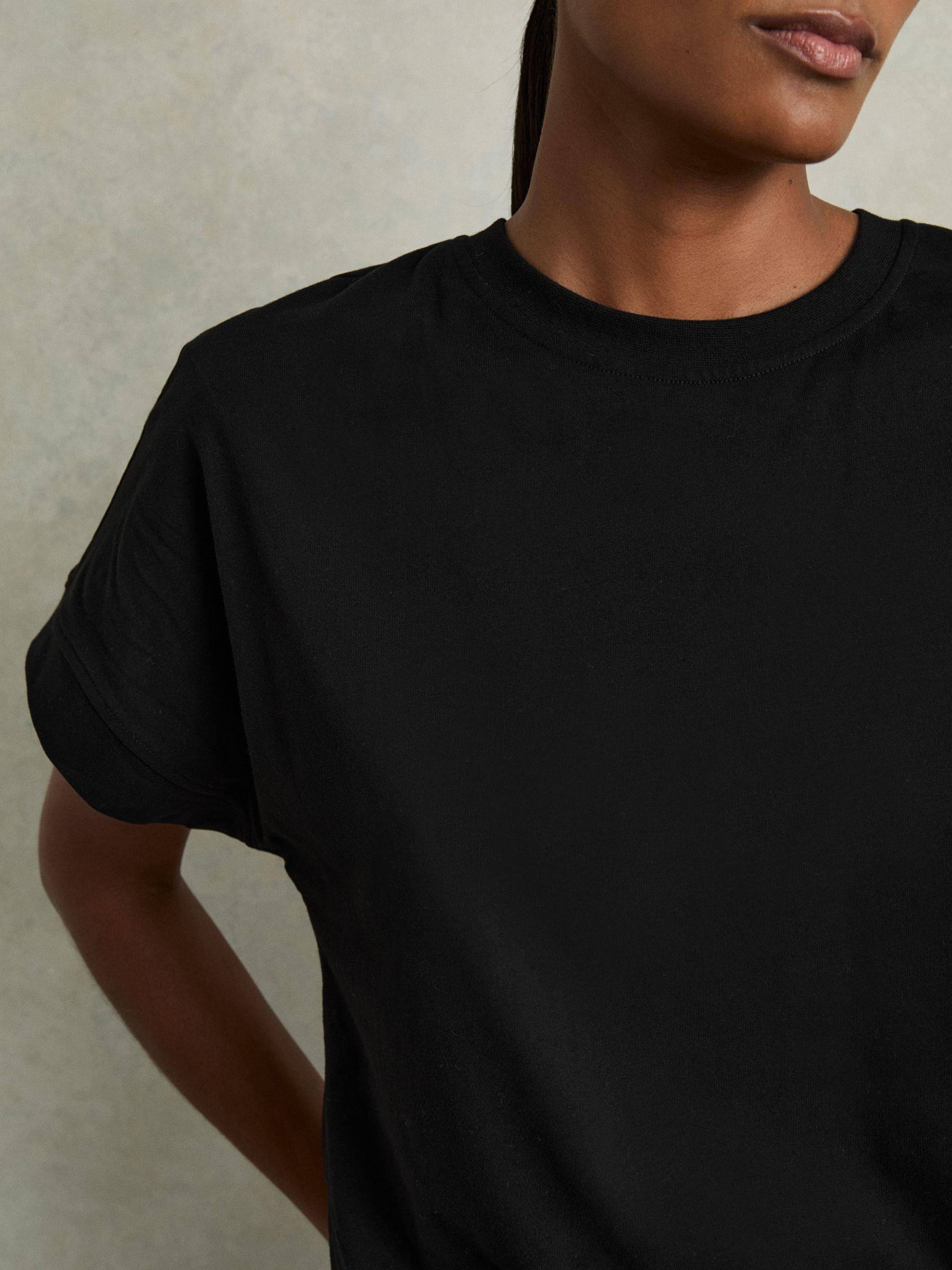 Cotton Crew Neck T-Shirt in Black Product Image
