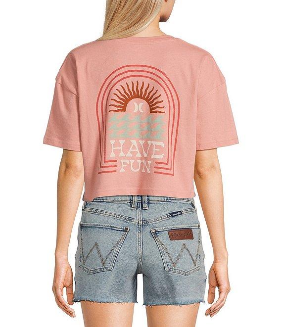 Hurley Leisure Short Sleeve Boxy Cropped Graphic T-Shirt Product Image
