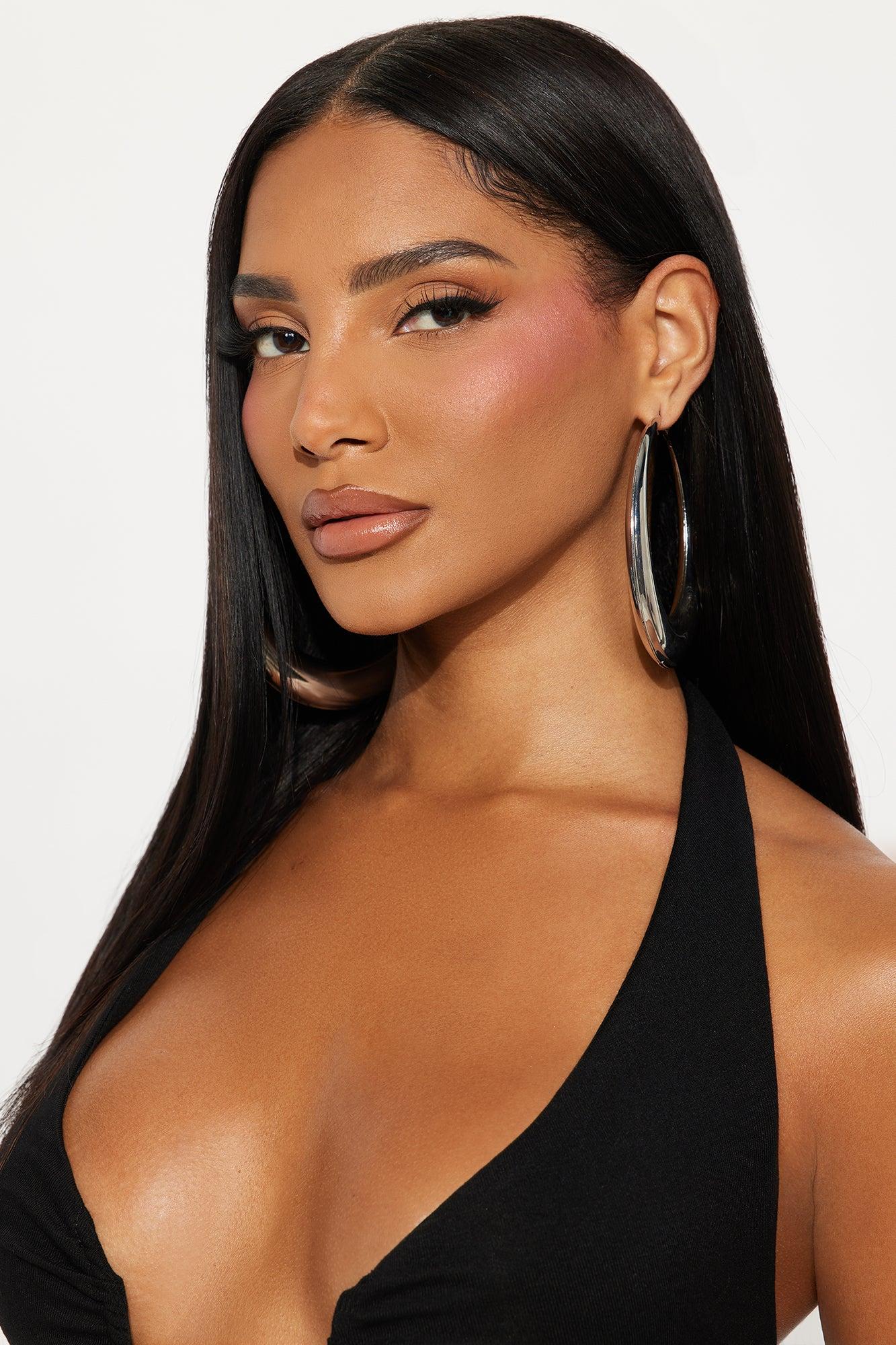 Catalina Oversized Hoop Earrings - Silver Female Product Image