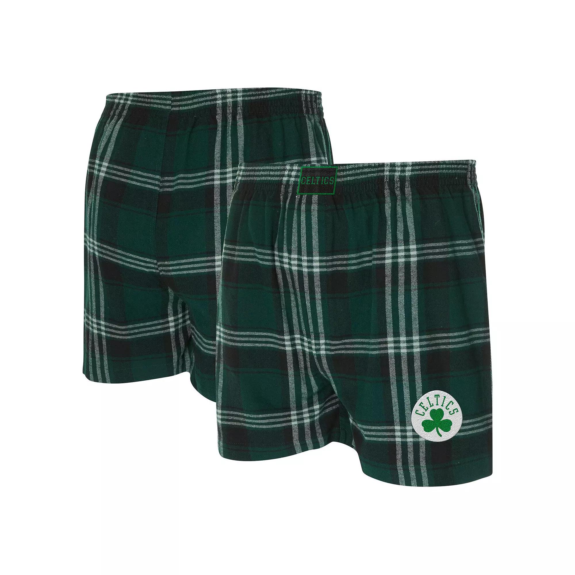 Men's Concepts Sport Kelly Green Boston Celtics Region Flannel Boxer Short, Size: XL Product Image