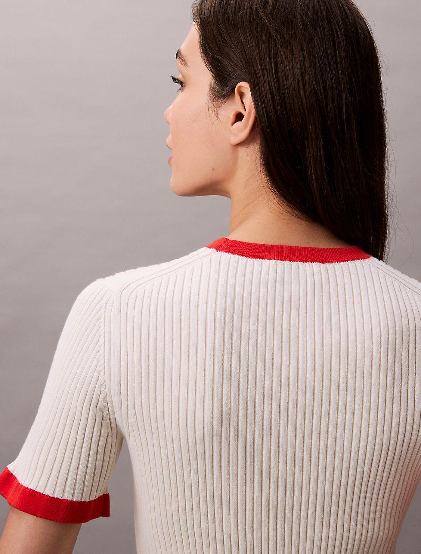 Cotton Ribbed Slim T-Shirt  Product Image