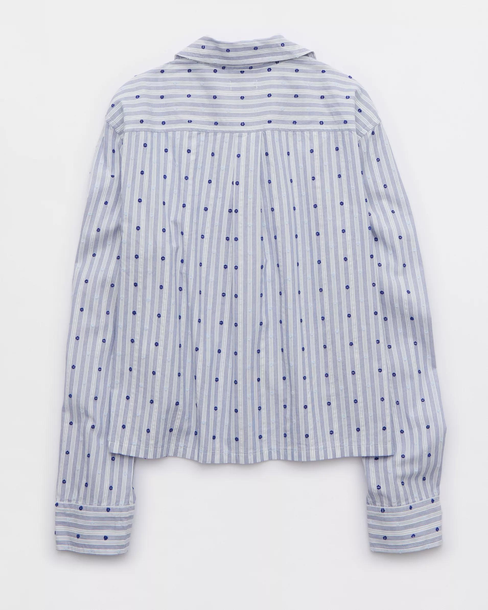 Aerie Off-Duty Poplin Tie Front Pajama Shirt Product Image