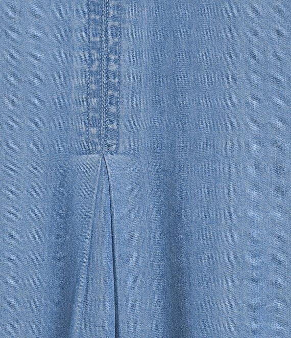 Westbound Woven 3/4 Tie Sleeve V-Neck Top Product Image