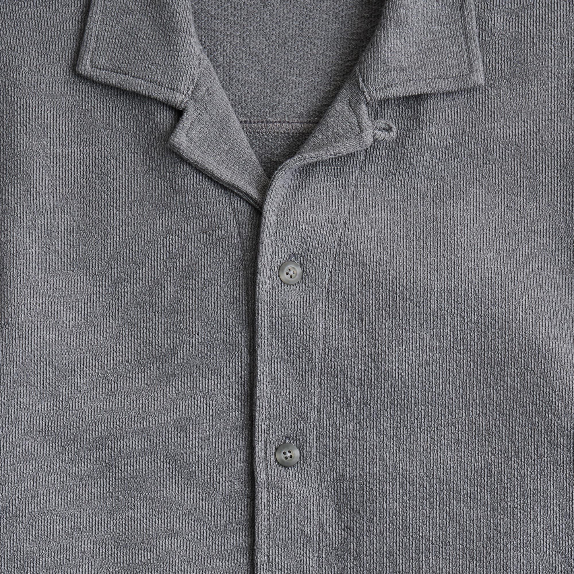 Textured camp-collar sweater-tee Product Image