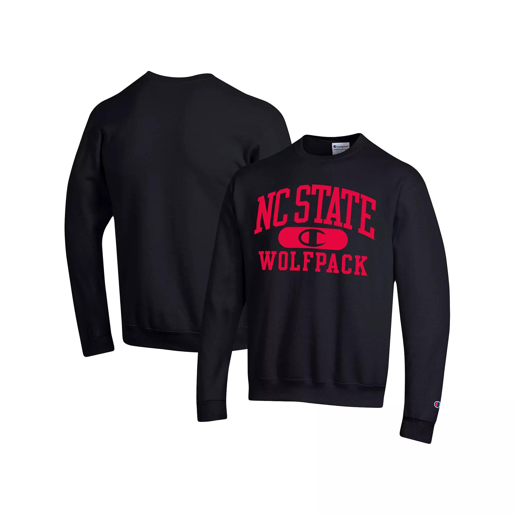 Men's Champion Black NC State Wolfpack Arch Pill Sweatshirt,  Product Image