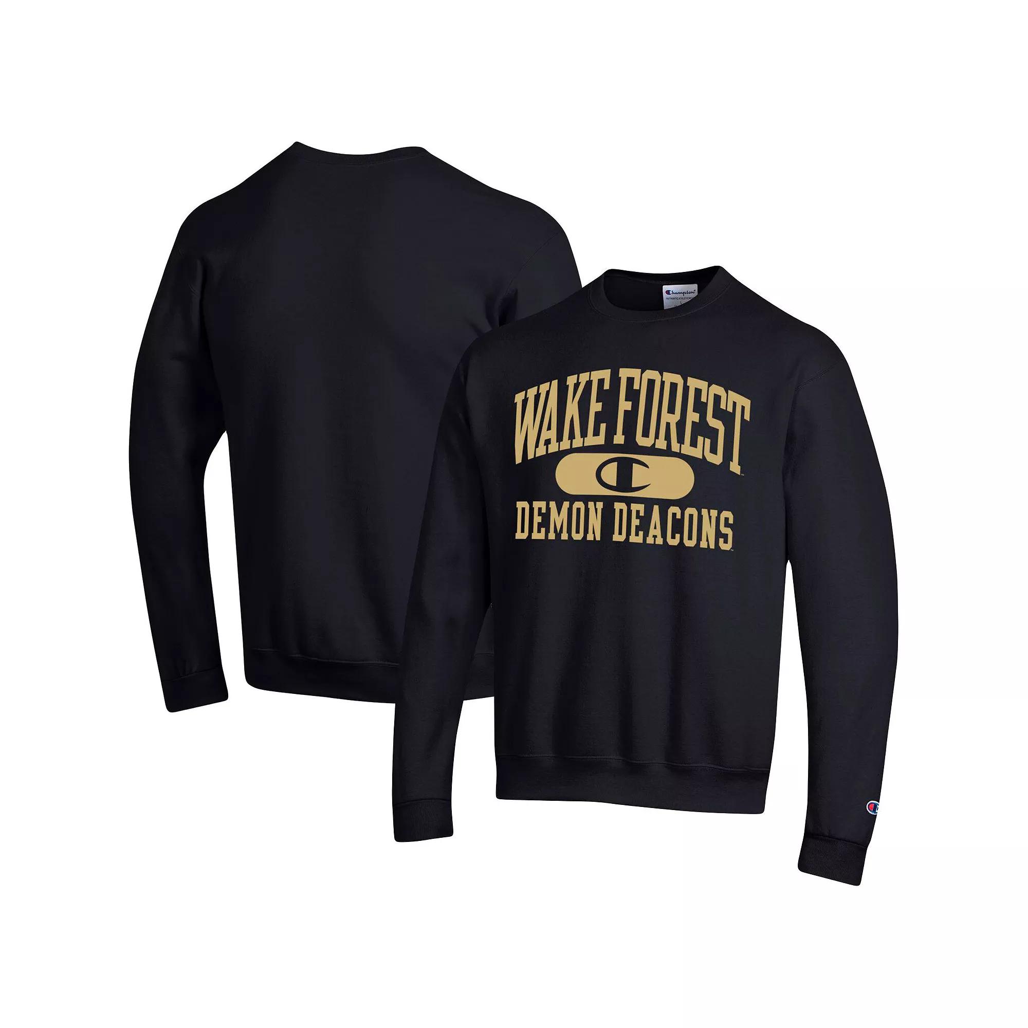 Men's Champion Black Wake Forest Demon Deacons Arch Pill Sweatshirt,  Product Image