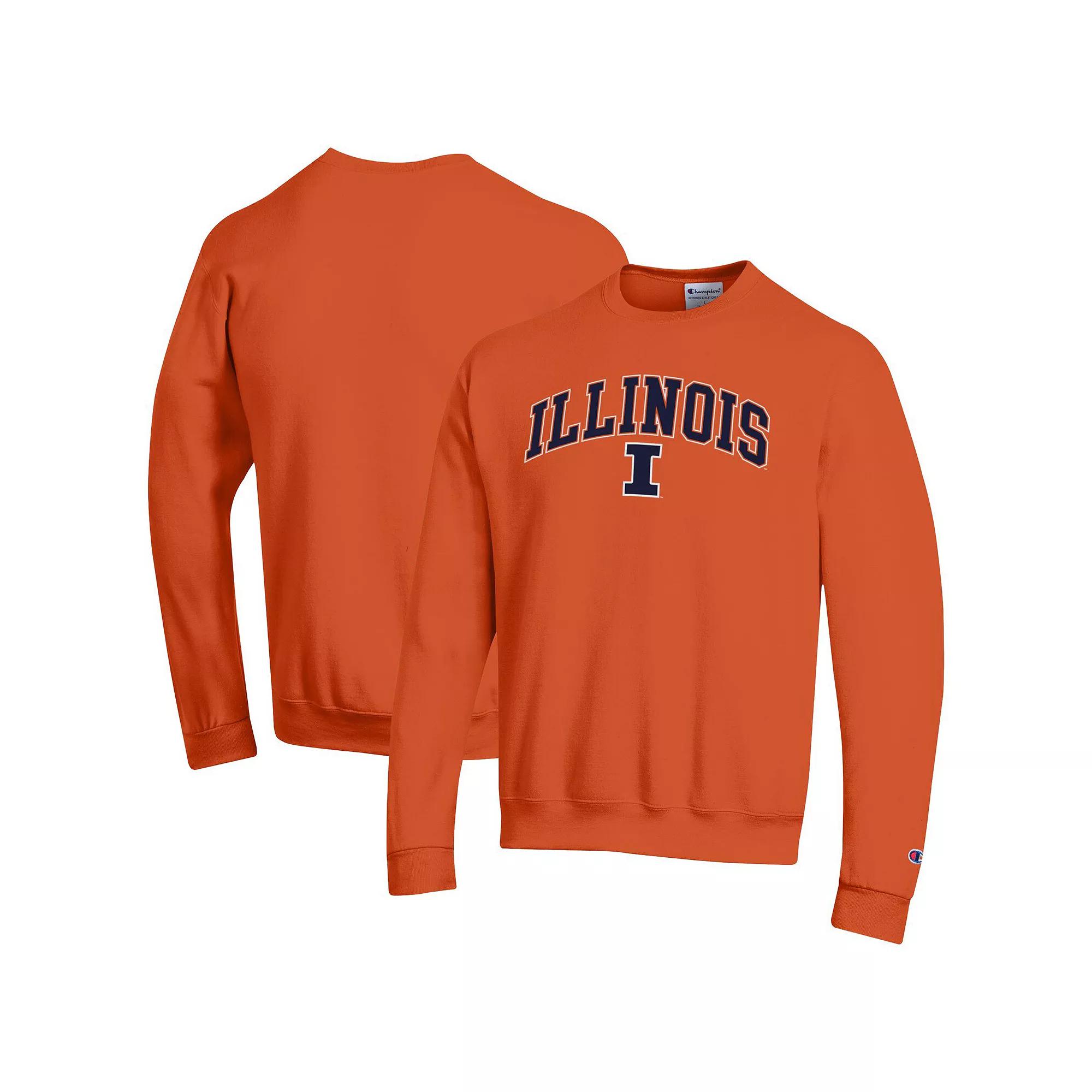Men's Champion® Orange Illinois Fighting Illini Arch Over Logo Pullover Sweatshirt,  Product Image