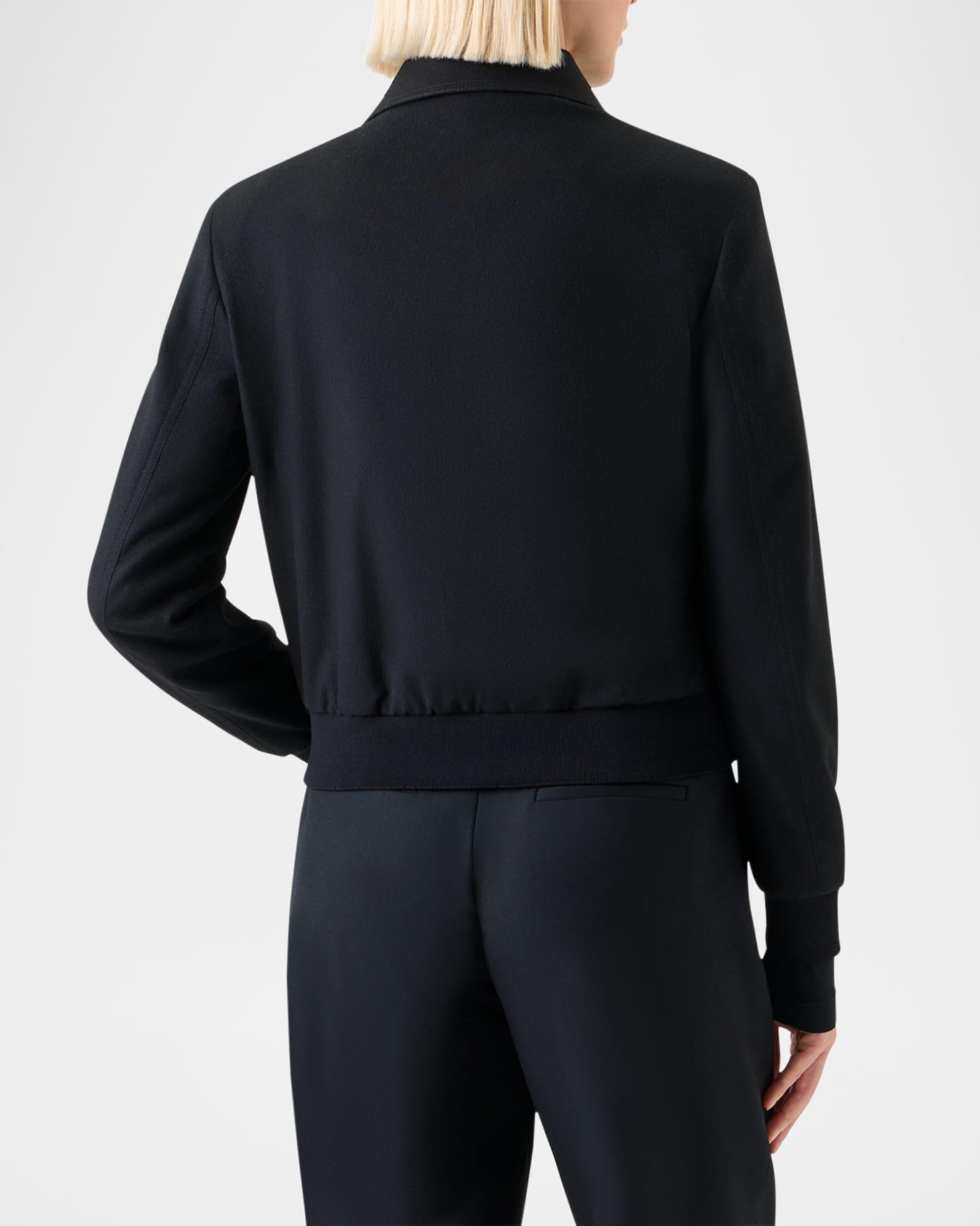 Cashmere-Wool Crop Bomber Jacket Product Image