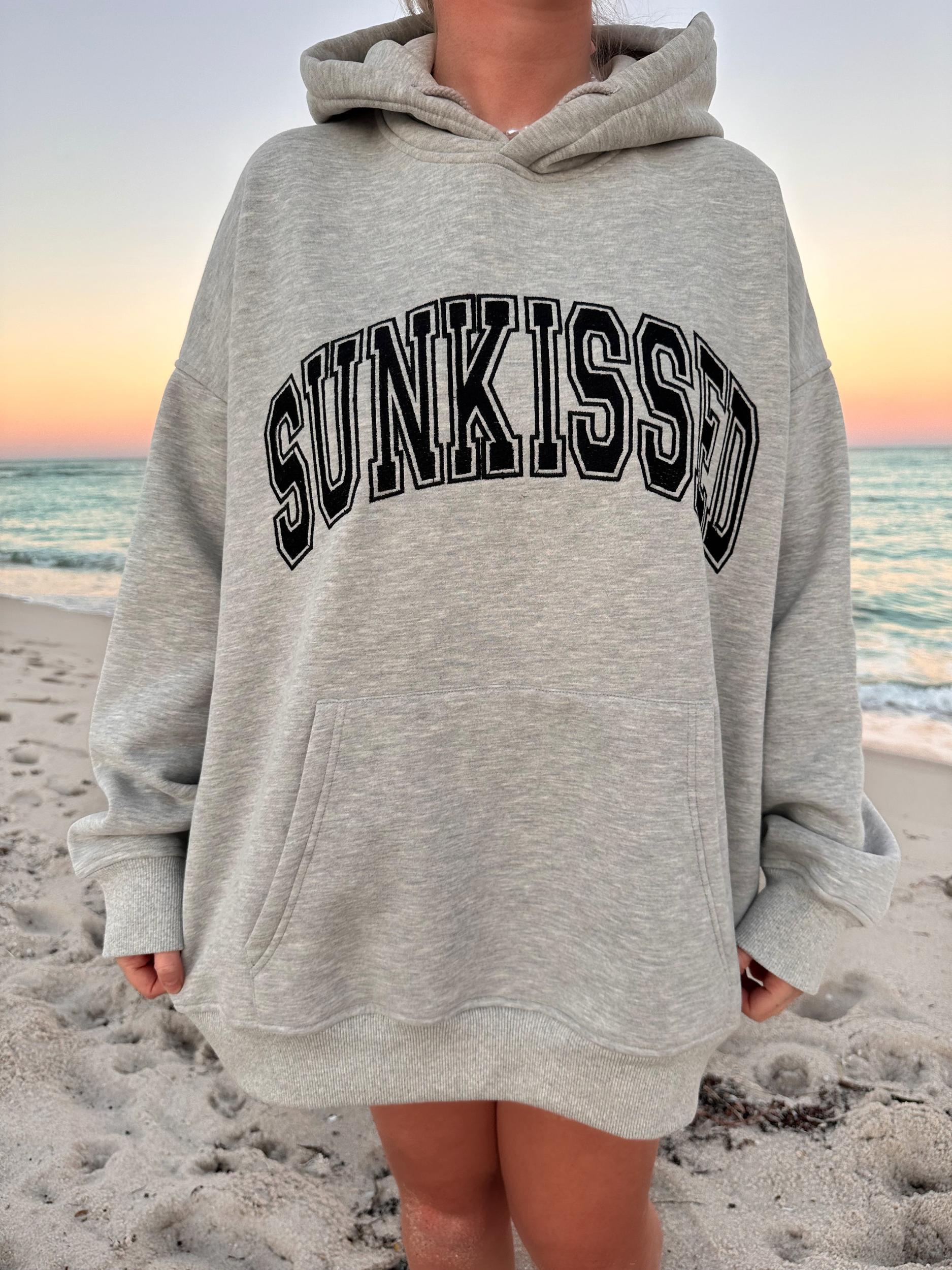 Afternoon Grey Sunkissed Varsity Embroider Hoodie Product Image