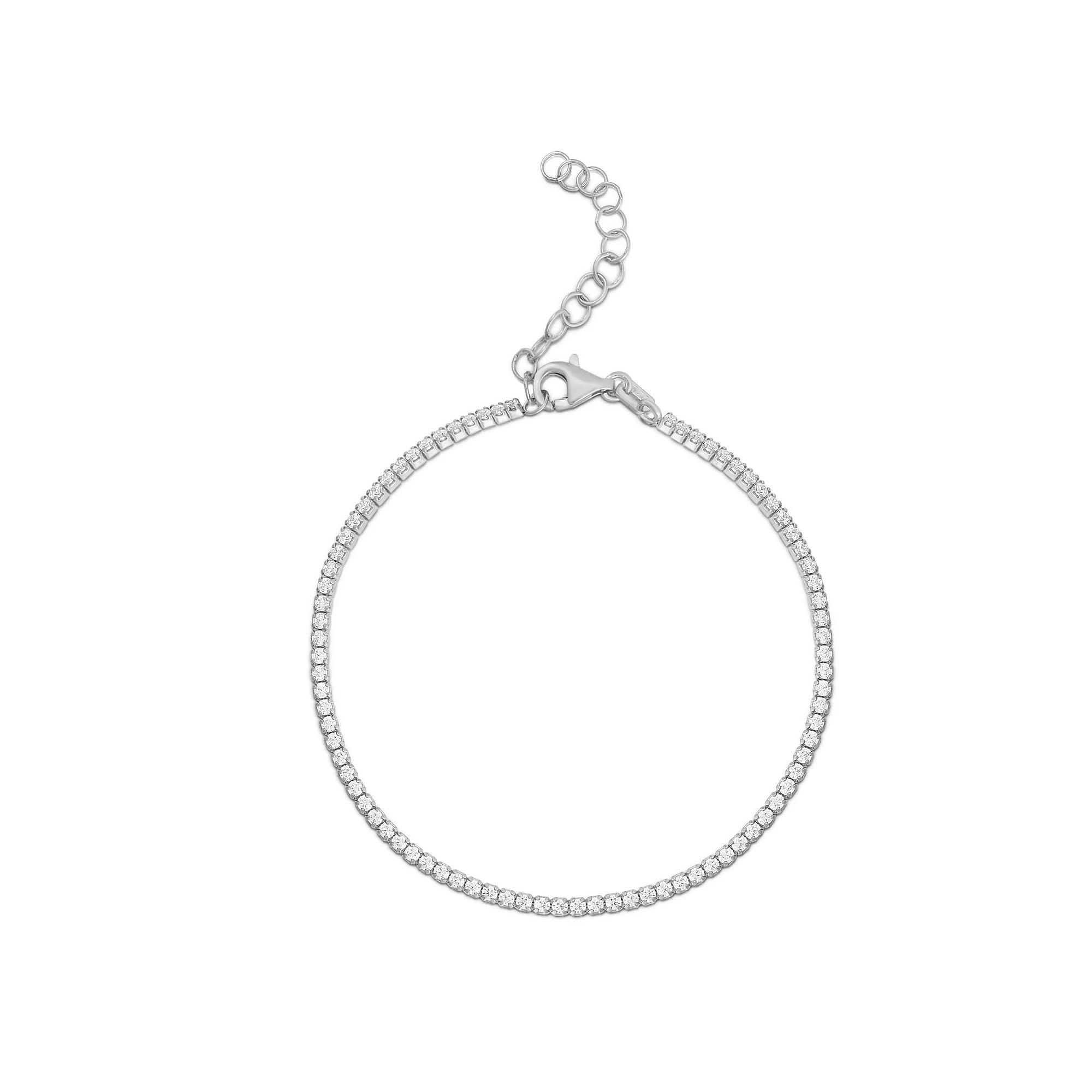 Sunkissed Sterling Silver Over Cubic Zirconia Tennis Bracelet, Women's,  Product Image