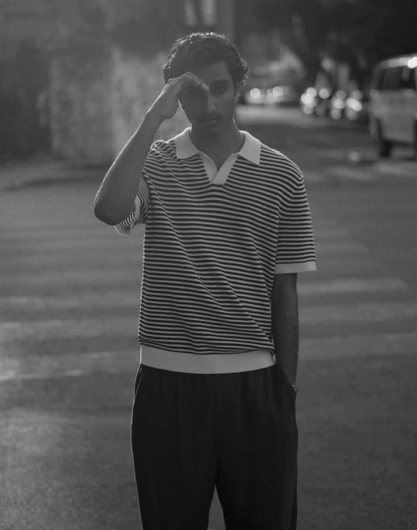 Pointelle Stitch Single-Button Sweater Polo Product Image