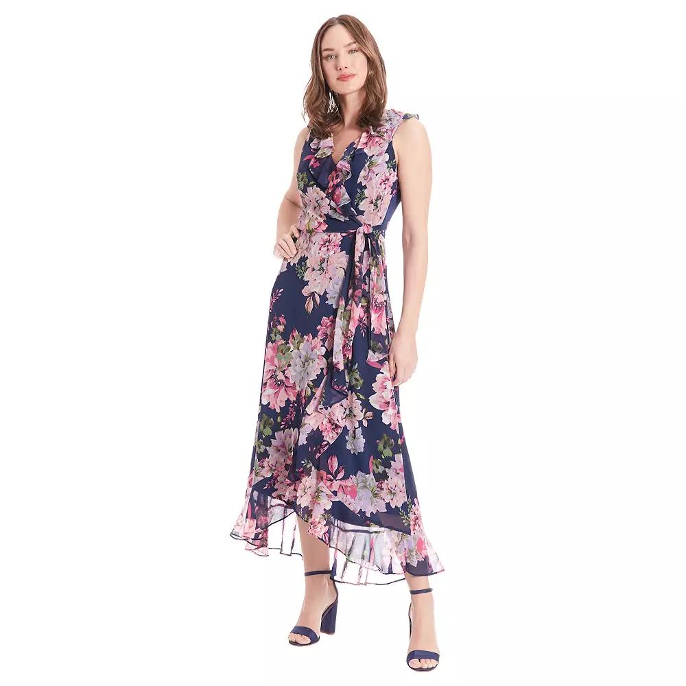Women's London Times Ruffled Chiffon Maxi Dress,  Product Image
