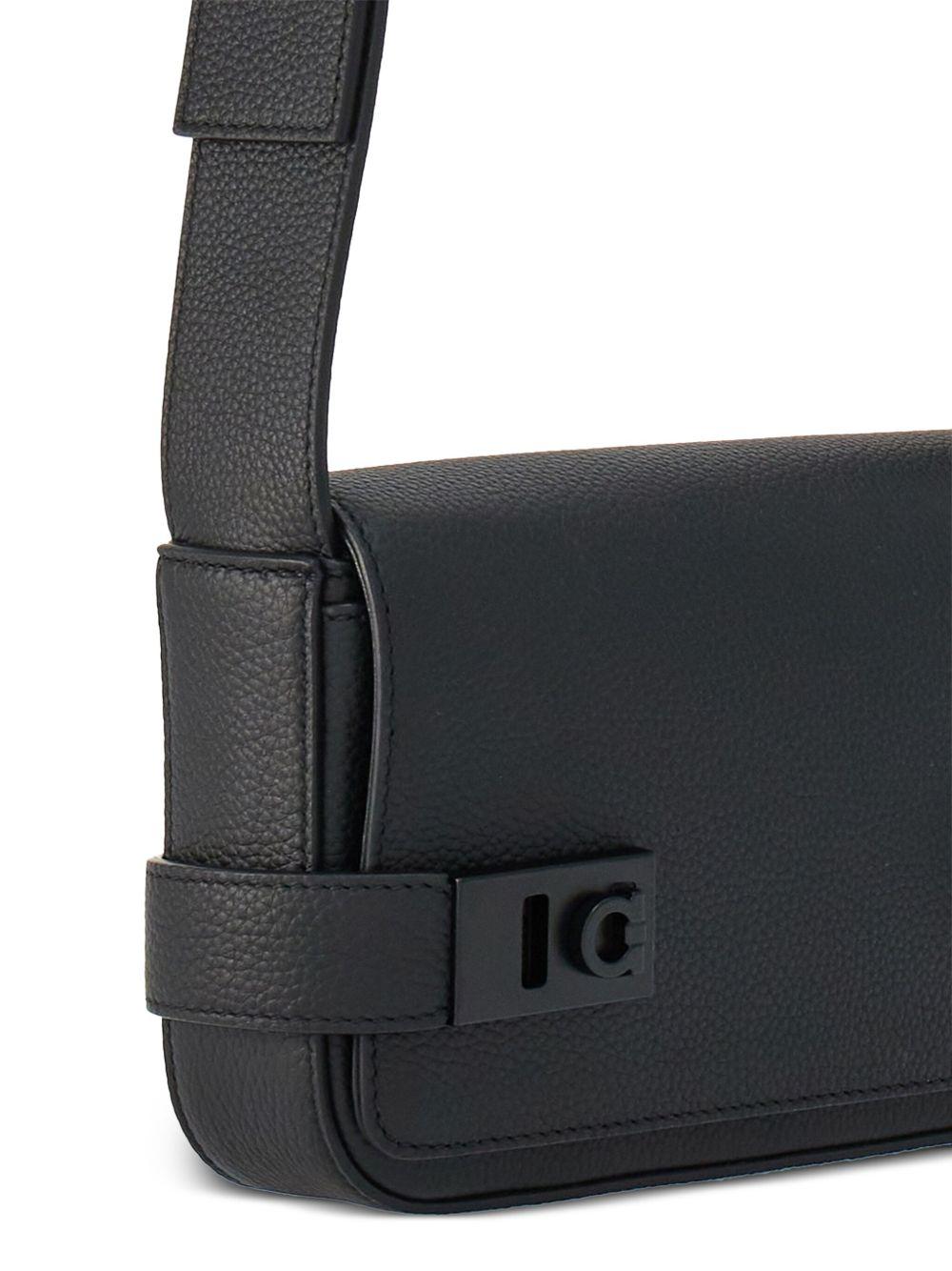Gancini-buckle leaher messenger bag Product Image