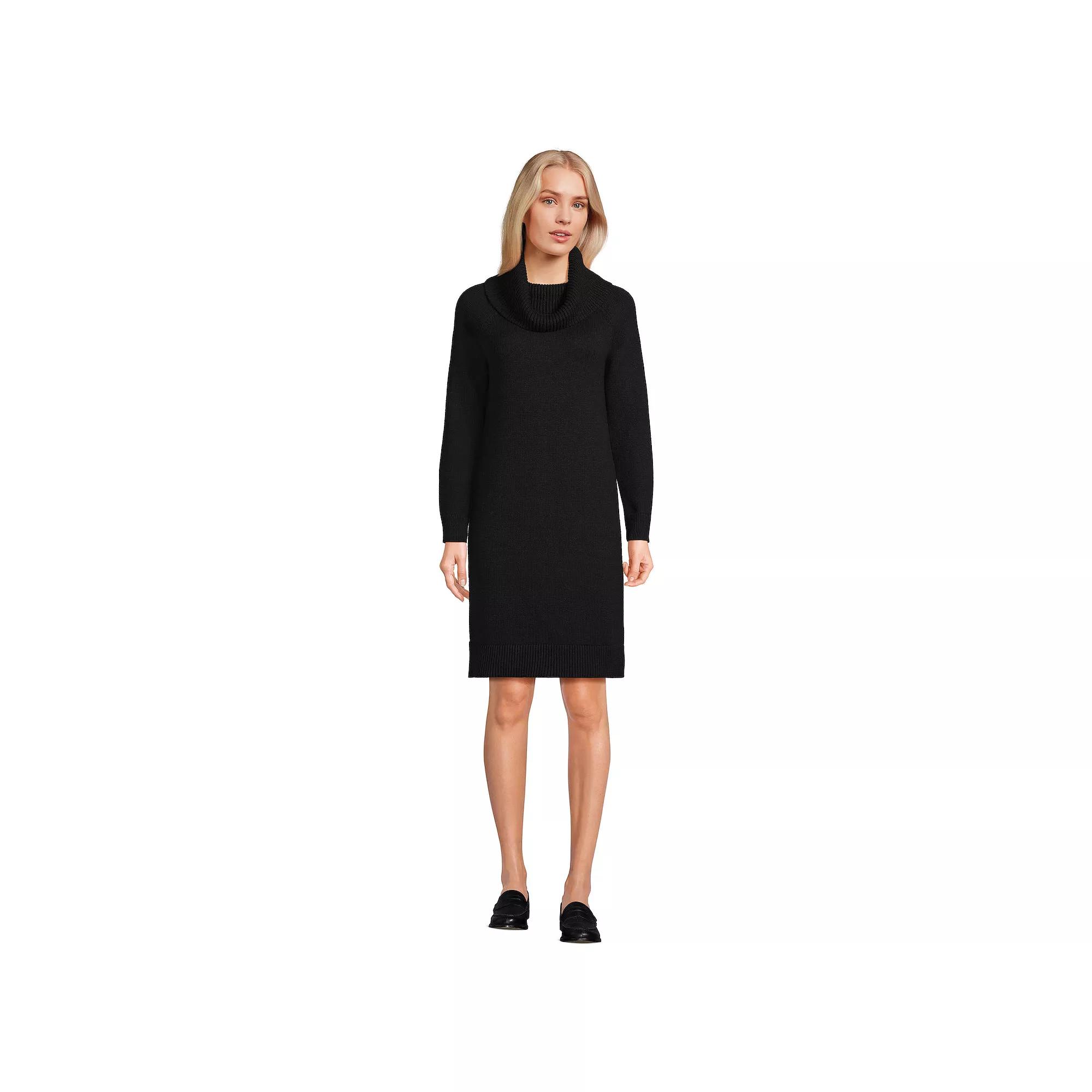 Women's Lands' End Cozy Lofty Cowlneck Sweater Dress,  Product Image
