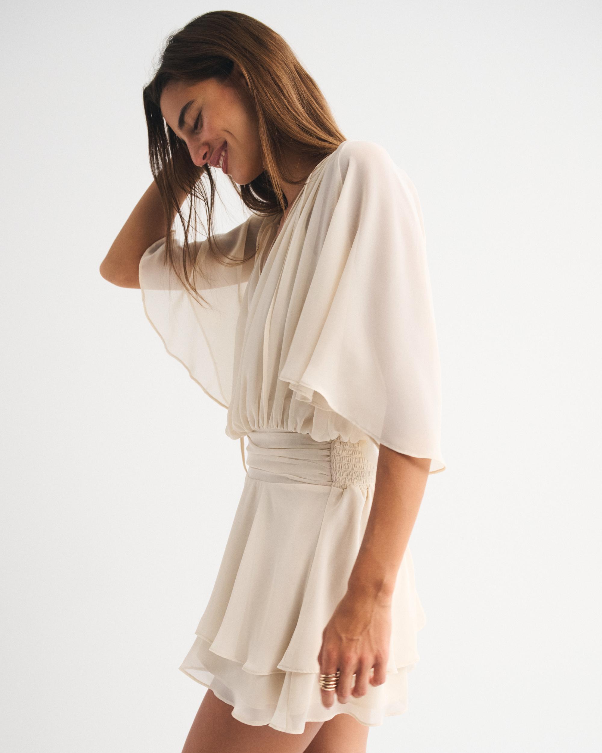 Angel Sleeve Sheer Mini Dress Product Image