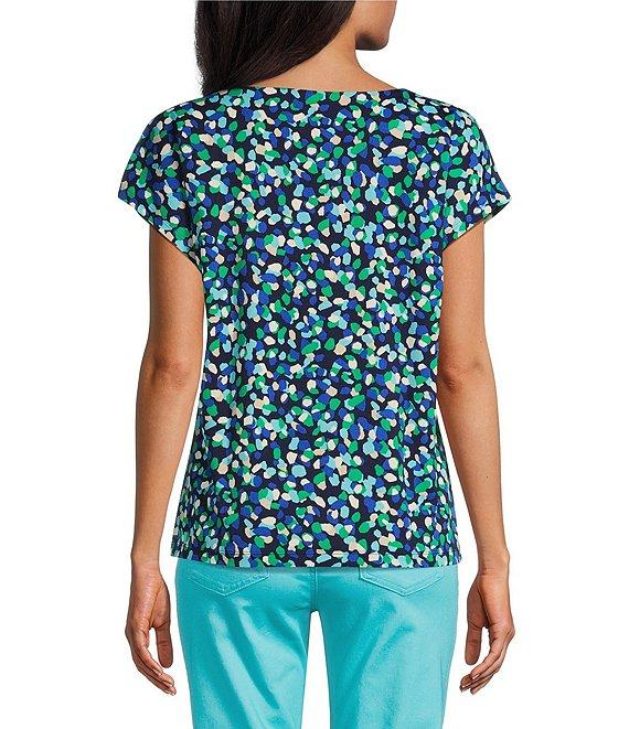 Jones New York Moss Crepe Keyhole Crew Neck Cap Sleeve Top Product Image