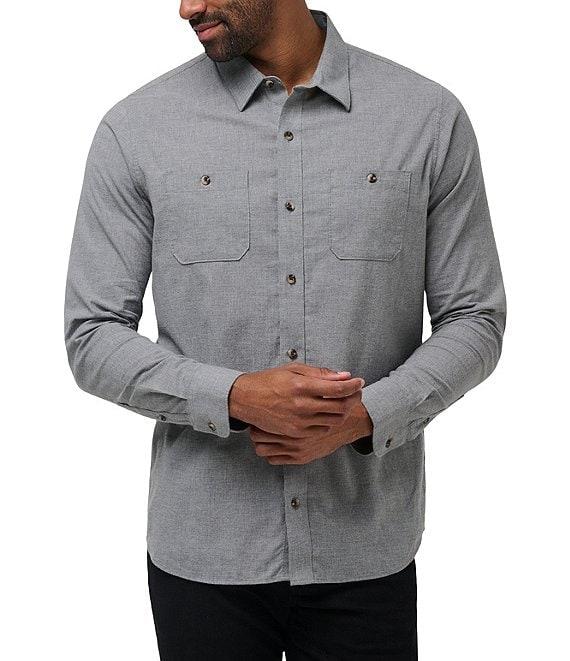 TravisMathew Cloud Flannel Long Sleeve Woven Shirt Product Image