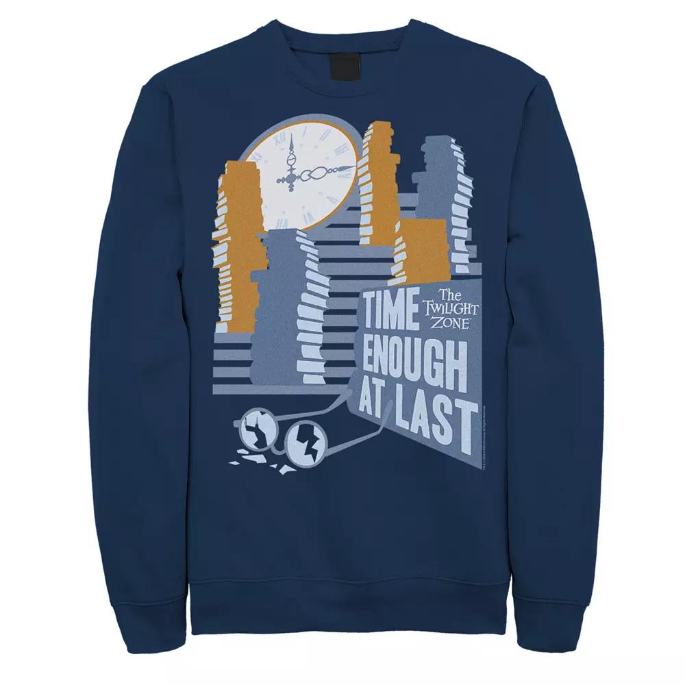 Men's The Twilight Zone Time Enough At Last Sweatshirt, Size: Large, Blue Product Image