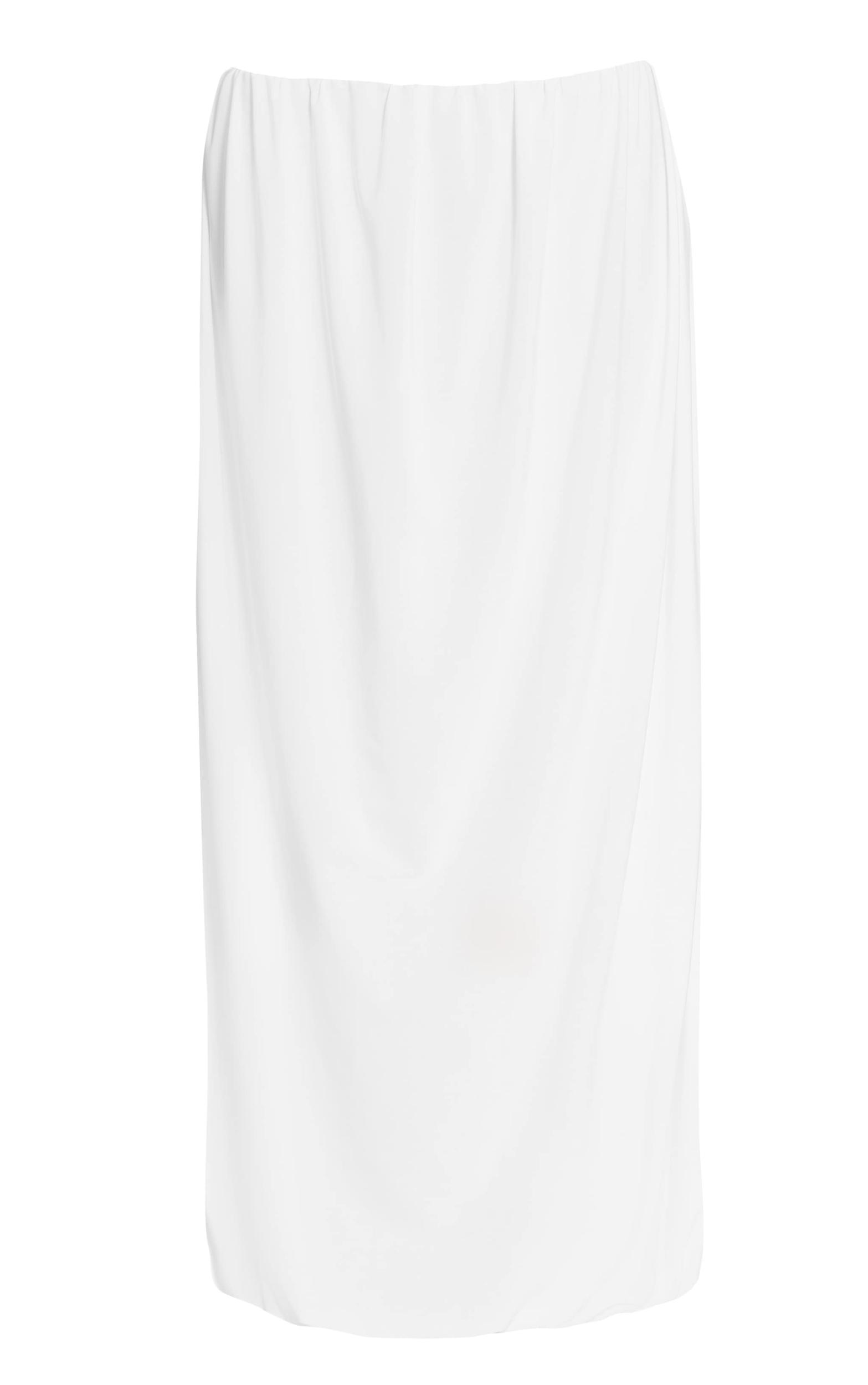 Cream Double Slinky Bubble Hem Midaxi Skirt Product Image