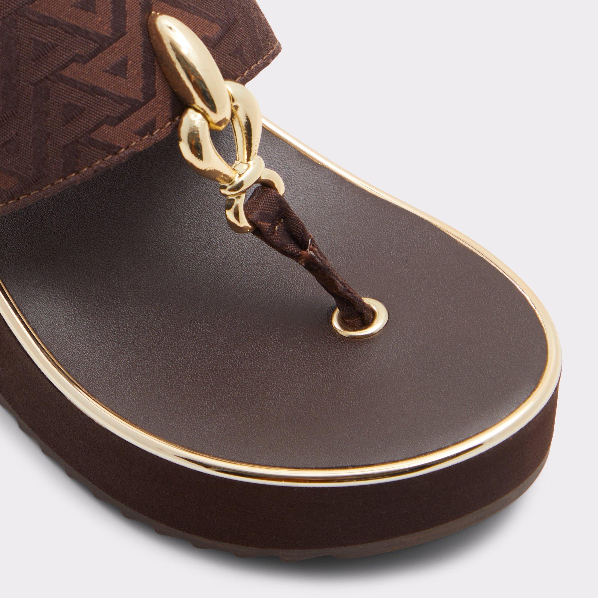 ALDO Penelopy - Women's Wedge Sandals - Brown, Size 10 Product Image