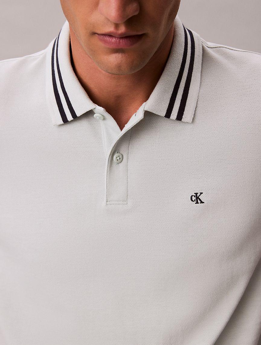 Monogram Logo Pique Tipped Classic Polo Shirt Product Image