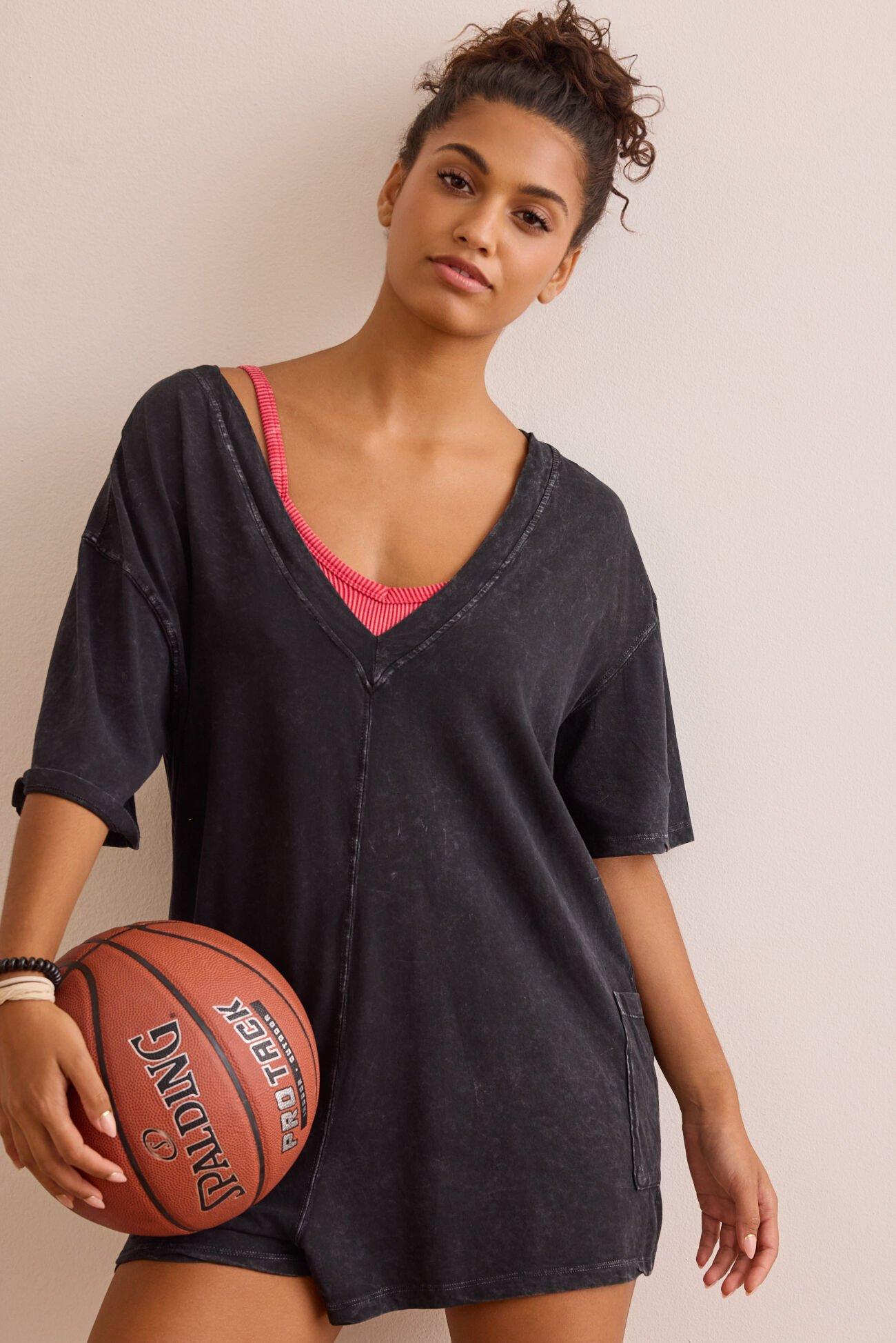 Hang Tough Washed Reversible Tee Romper Product Image