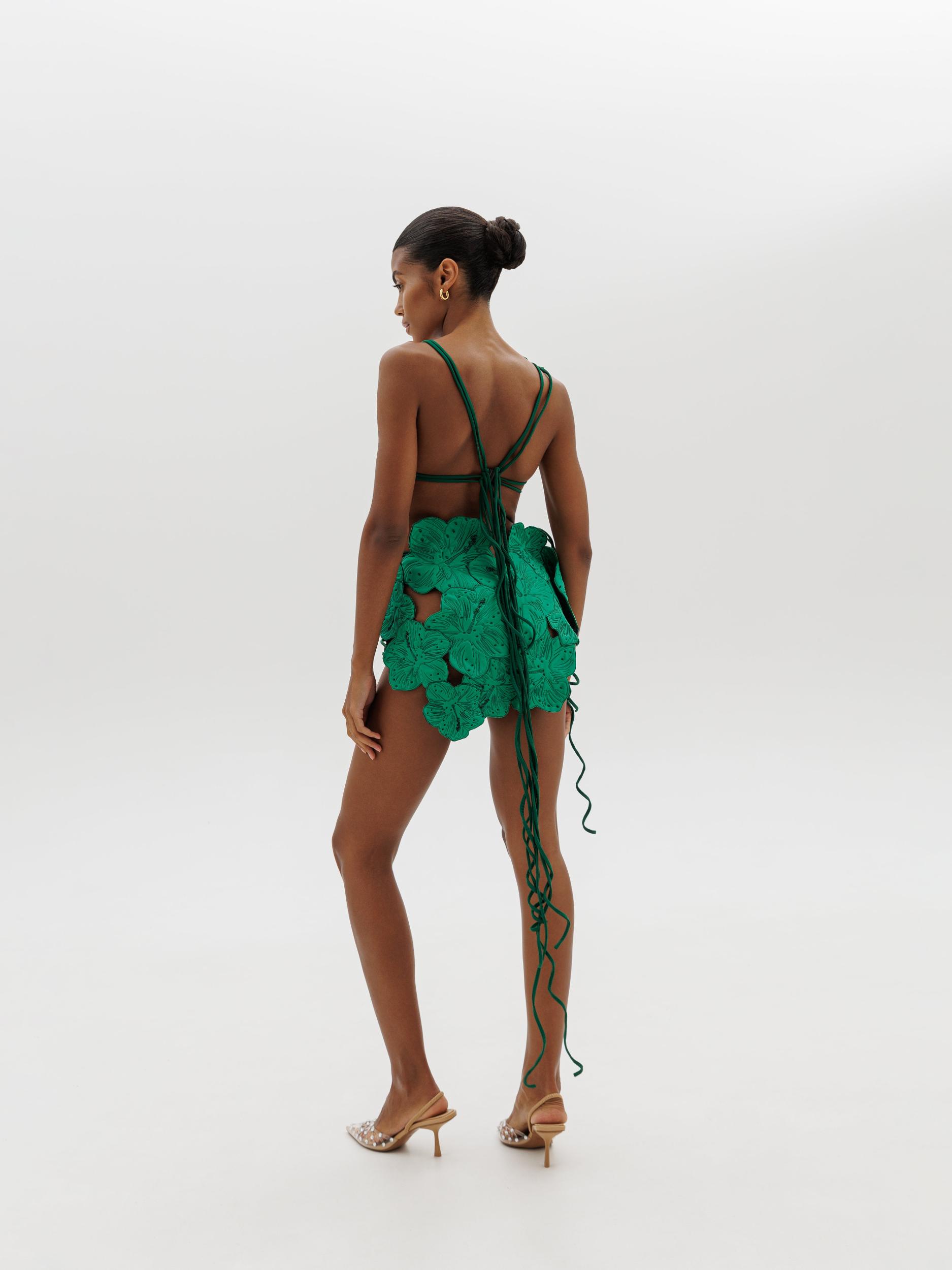 Bundle: Eden Bloom top in Green + Eden Bloom skort in Green Product Image