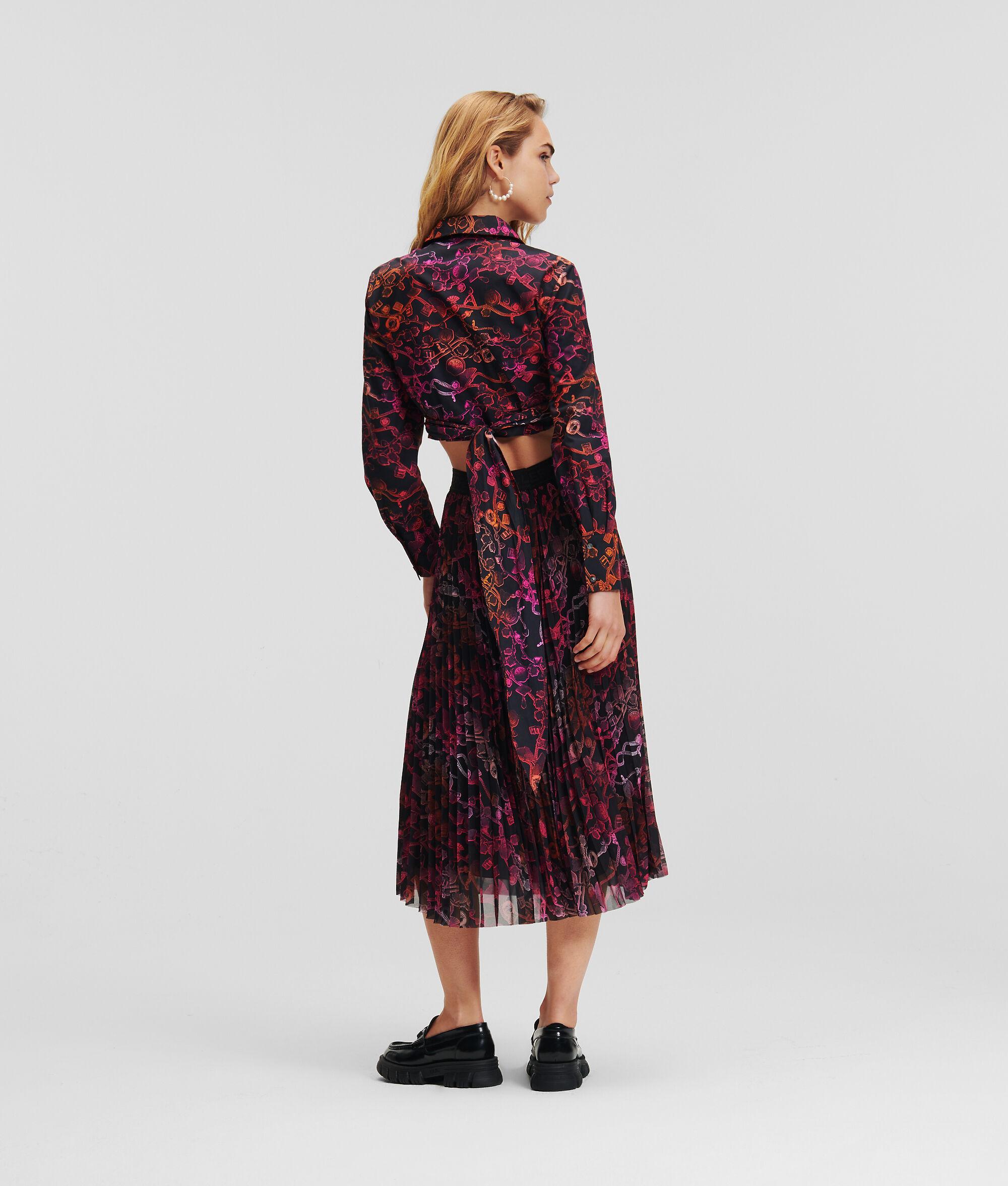 PLEATED CHAIN PRINT SKIRT Product Image