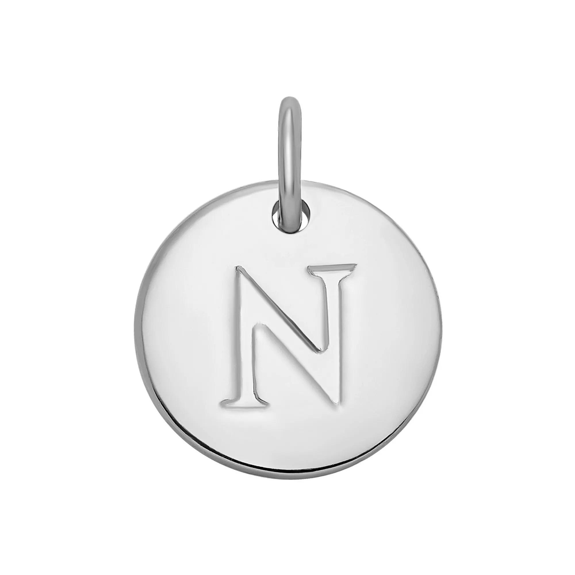 PRIMROSE Sterling Silver Letter Disc Charm, Women's, Sterling Silver F Product Image