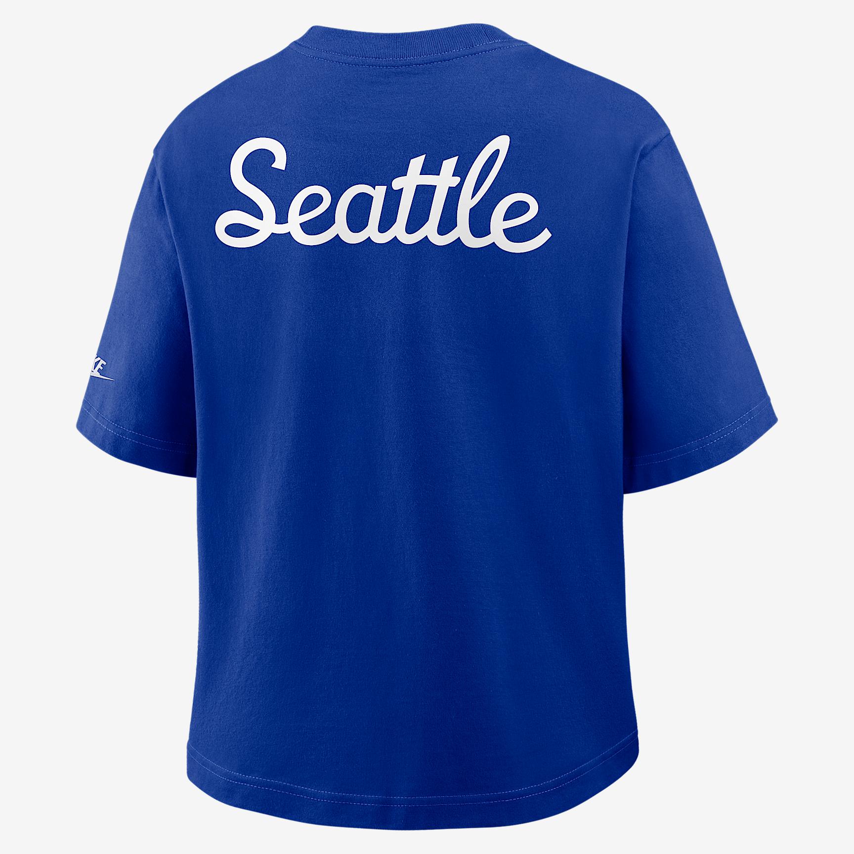 Kansas City Chiefs Rewind Pocket Boxy Nike Womens NFL T-Shirt | 11CM65N7G-WZ9 Product Image