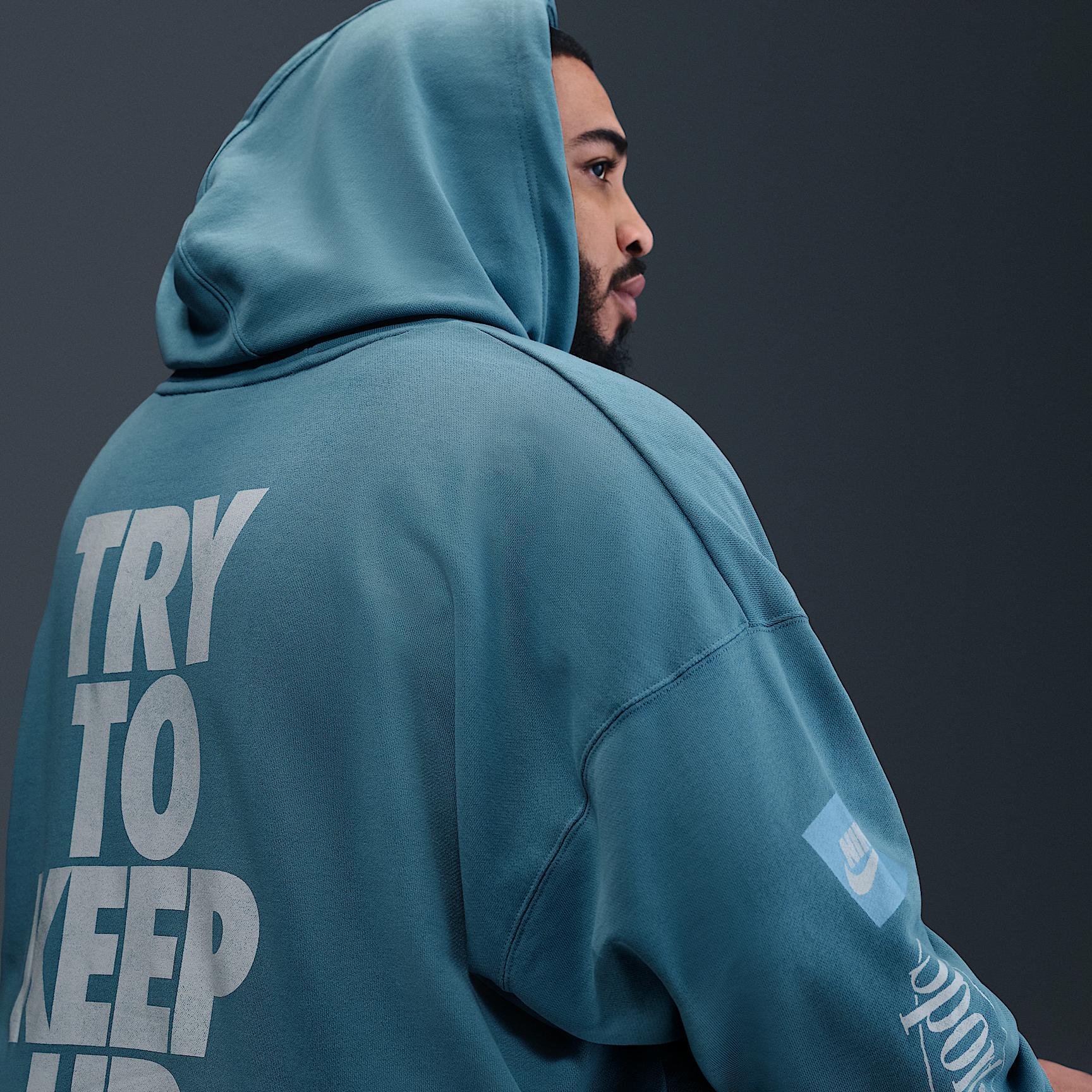 Nike Mens Club Oversized French Terry Pullover Hoodie | IB8257-464 Product Image