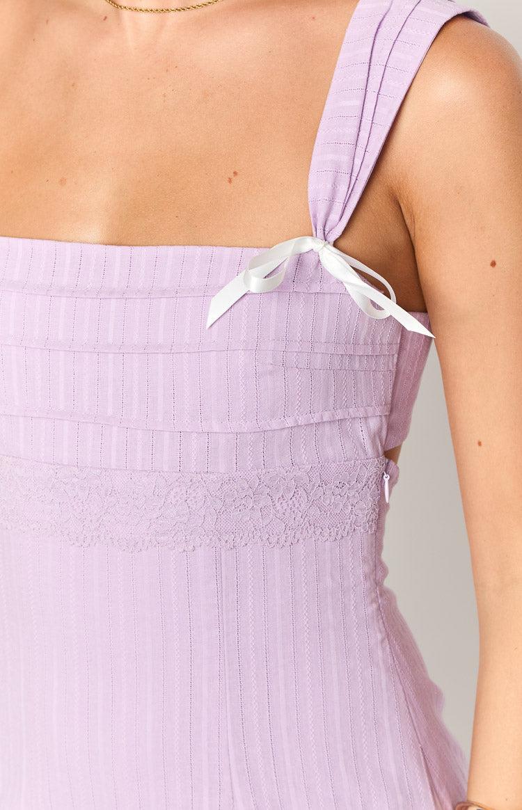 Taylor Lilac Tie Back Mini Dress Product Image
