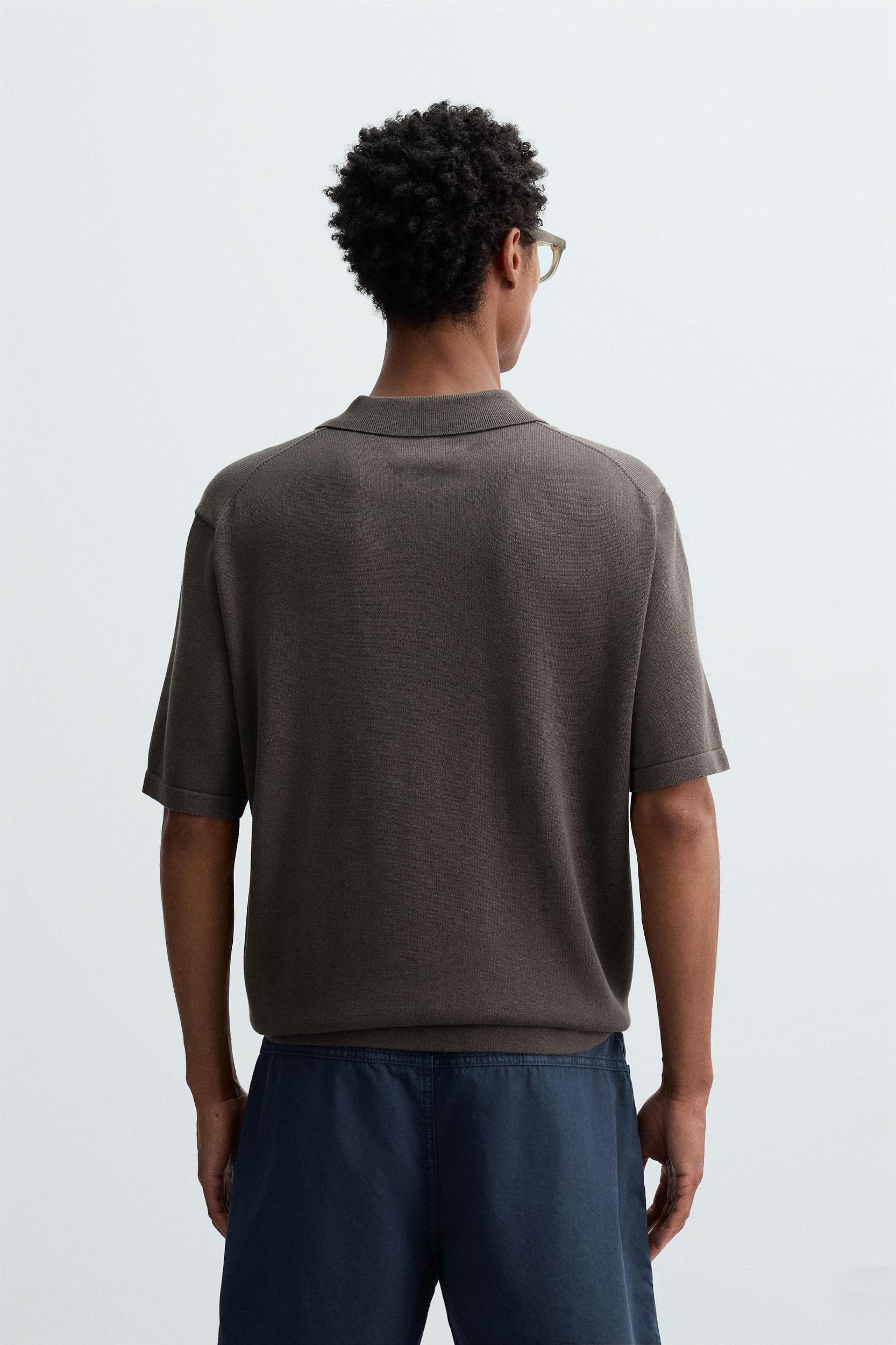 COTTON BLEND KNIT POLO SHIRT Product Image