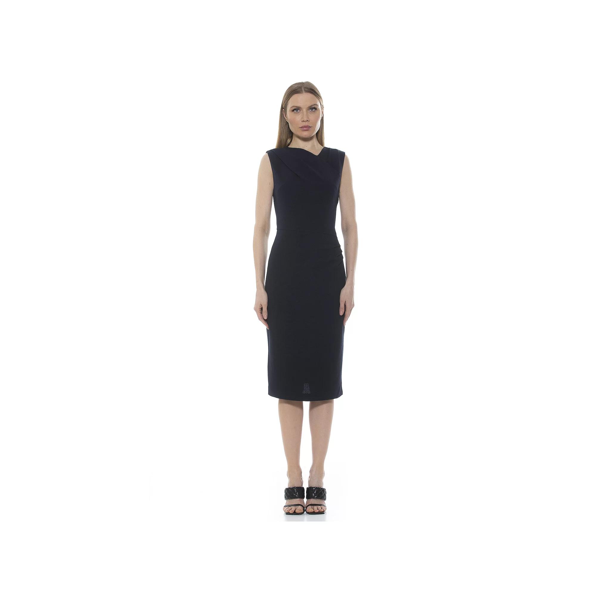 Women's ALEXIA ADMOR Khloe Ruched Midi Sheath Dress,  Product Image